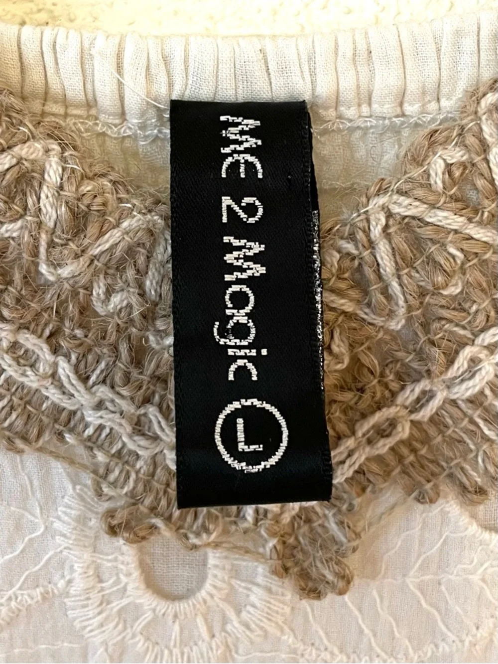 Me 2 Magic Anthropologie Tiered Maxi Dress Cotton Eyelet Size L Boho Coastal - Picture 3 of 11